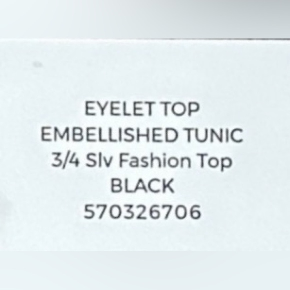 Chico’s Eyelet Embellished Black Tunic - Picture 7 of 7